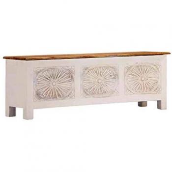 vidaXL Madera Acacia Maciza Caja de Almacenaje Orden Hogar Casa Jardín Soluciones de Almacenamiento Materiales Mobiliario Trastero 120x30x40 cm