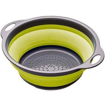 Colourworks Colador Plegable, Plástico, 2,8 L, 24 cm, Color Verde
