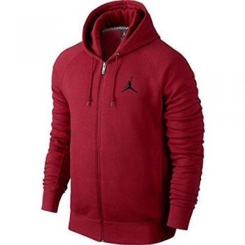 Nike Jumpman Brushed F/Z Hoody - Sudadera para hombre, color rojo / negro, talla L