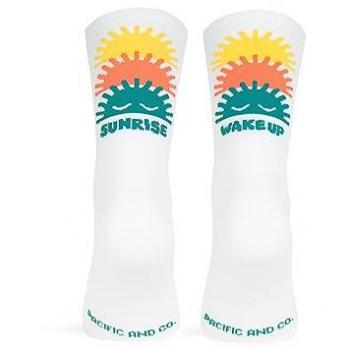 Calcetines largos Pacific Socks Wakeup Half blanco, naranja y amarillo - Talla 37-41