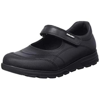 Pablosky 334210 - Zapato colegial para niña, color negro, de piel, con cierre adherente