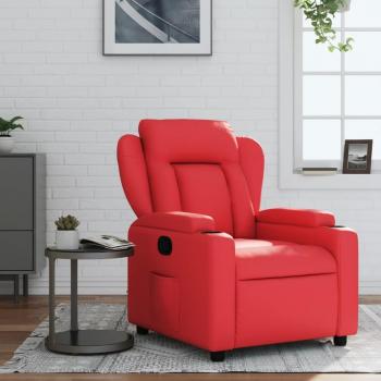 Sillón reclinable rojo en cuero sintético vidaXL