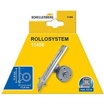 Enrollador encastravel para persianas Schellenberg 50x244x140mm (distancia berbequim 170mm), Recogedor de correa de persiana Schellenberg, Enrollador en Entrada Schellenberg