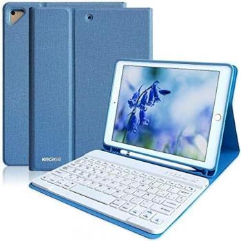 Funda Teclado iPad 9.7, Funda iPad 2018 con Ranura para Lápiz y Teclado Español