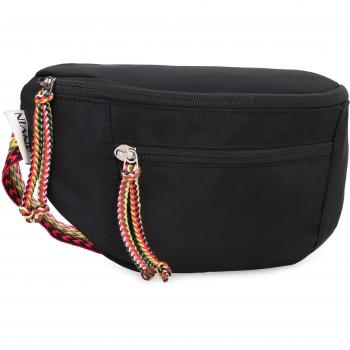 Lanvin Men's Curb Nylon Belt Bag in Black, Small Banana Curb Necklace, Size: ONE SIZE