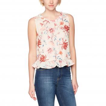 ONLY Onlkiss S/l Frill Top Wvn, Camiseta sin Mangas para Mujer, Multicolor