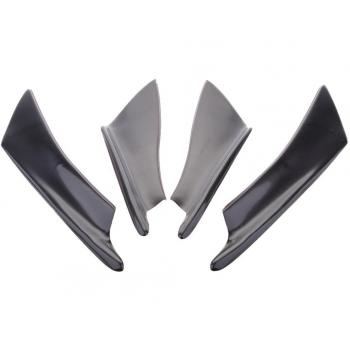 Gazechimp 4x Alerón Delantero Izquierdo Derecho Proteger de Parachoques para Coche - Negro