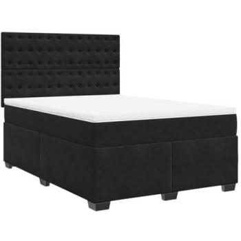 Cama box spring con colchón de terciopelo negro 140x190 cm vidaXL