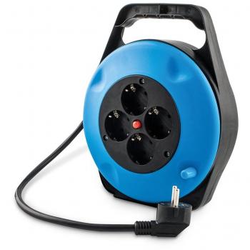 Alargo enrollable 4 tomas Onlex 5 metros, 3x1.5mm, longitud de 5 metros, con capacidad para conectar hasta 4 dispositivos simultáneamente