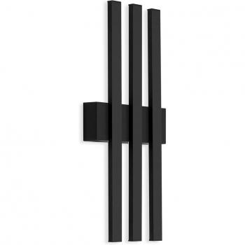 Aplique LED Exterior Graz Indirecto 3 Luces Negro IP44 4000K 1170lm 12W