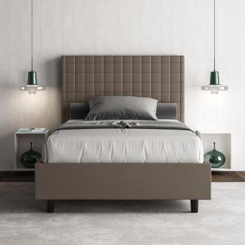 Cama contenedor tapizada en similpiel cappuccino 120x210 Sunny