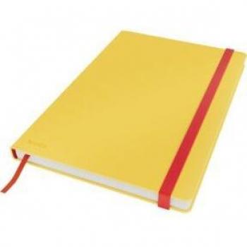 Leitz Cuaderno Tapa Dura Cosy 80 Hojas Rayado Horizontal Din B5, Acogedor, Forrado, Color Amarillo Cálido