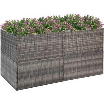 vidaXL Garden Planter Grey 157x80x80 cm Poly Rattan