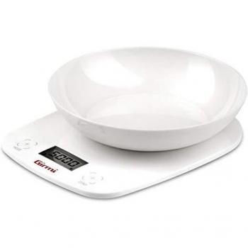 Bilancia de Cocina Electrónica Girmi PS01 con Ciotola Blanca 5kg, Precisión 1g, Display LCD y Función TARA