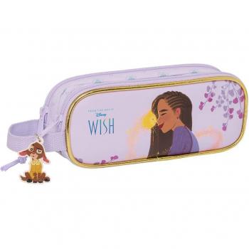 Estuche Escolar Safta Wish Disney Doble Compartimento Lila