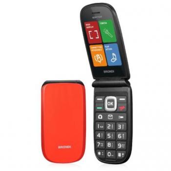Teléfono móvil Brondi Raptor Dual SIM Flip 2.8 Naranja Metal con Acceso Rápido y USB-C
