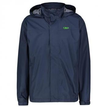 CMP Men's Waterproof Breathable Rain Jacket with Hood - Size 48 - Blue/Black