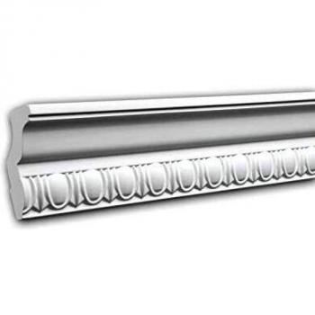 Cornisa Decorativa Profhome 150112 - Moldura de Poliuretano Blanco Diseño Clásico Atemporal 2 m