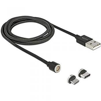 DeLOCK 85723 Cable USB 2.0 de 1,1 m con Conector USB A a USB C/Micro-USB B en Color Negro