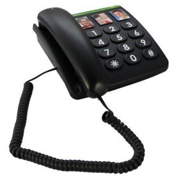 Doro PhoneEasy 331ph - Teléfono con Diseño Giratorio, Color Negro