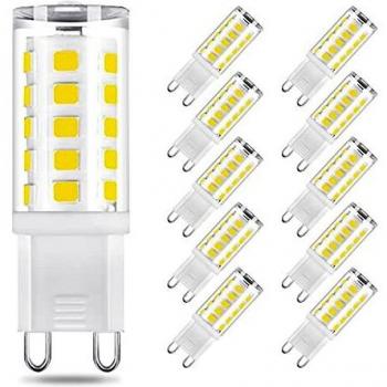 Kimjo Bombillas LED G9 5W Blanco Frío 6000K Sin parpadeo Equivale 50W Lampara Halógena, G9 LED 540LM 82Ra 230V 360°ángulo de haz No Regulable Paquete de 10