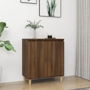 Aparador de madera contrachapada 60x35x70 cm en color roble marrón, mueble de almacenaje moderno para salón, buffet, armario auxiliar y armario de almacenamiento