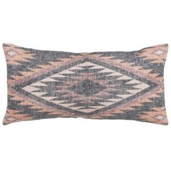 Cojín Algodón Gris Rosa 30 x 60 cm