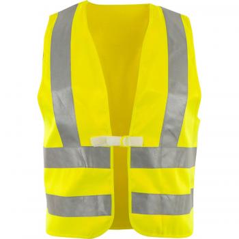 Chaleco de seguridad amarillo universal con rayas reflectantes en los hombros EN 20471 Clase 2 ASATEX