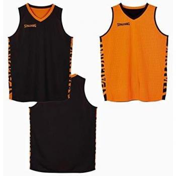 Spalding Essential Reversible Shirt Camiseta, Hombre, Black/Orange, 164