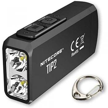 Nitecore TIP2 Rechargeable Keychain Flashlight, CREE XP-G3 S3, USB Rechargeable, 720 Lumens, Black