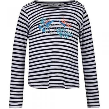 Regatta Carmella-Camiseta Estampada A Rayas De Manga Larga T-Shirts/Polos/Vests, Unisex niños, Navy Stripe, 15-16