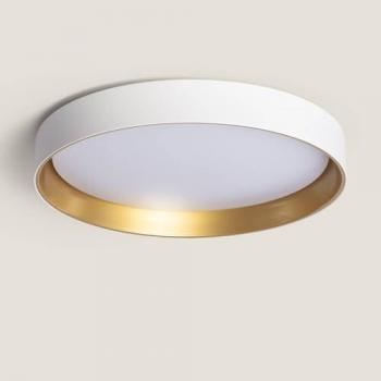 Plafón LED 30W Circular Metal Ø550 mm CCT Seleccionable Blanco/Oro Big Broadway