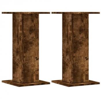 vidaXL Plant Stands 2 pcs Smoked Oak 30x30x60 cm Engineered Wood