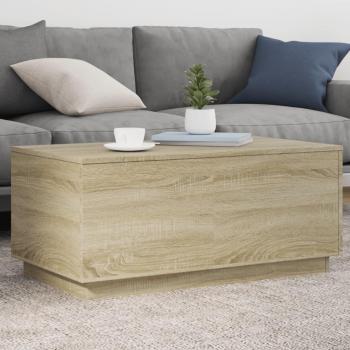 Mesa de centro con luces LED Sonoma Oak 90x50x40 cm