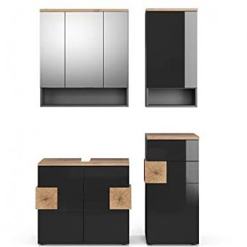 Conjunto de muebles de baño Eden, Antracita, 4 piezas - Vicco