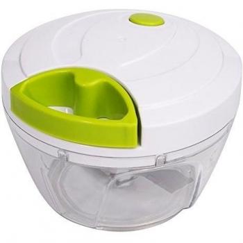 Hommart Cortador de Verduras, Capacidad 450 ML ,con 2Cuchillas de Acero Inoxidable, Picadora de Alimentos Manual,Carne,Frutas,Verduras,etc. Color Blanco