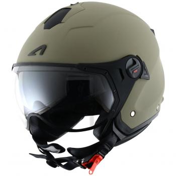 Astone Helmets - MINIJET S SPORT monocolor - Casque jet compact - Casque de moto look sport - Casque de scooter mixte - Casque en polycarbonate - Matt Army XL
