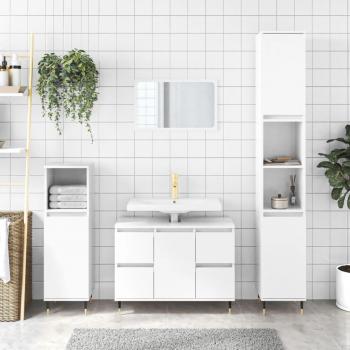 Mueble de baño blanco pulido 80x33x60cm madera multicapa vidaXL