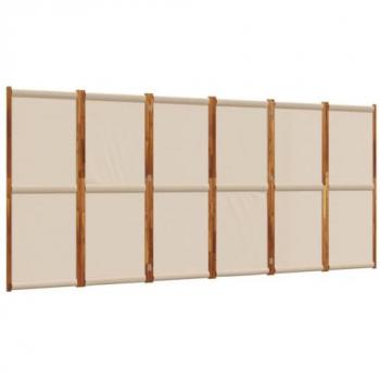 Biombo divisor de 6 paneles gris taupe 420x180 cm