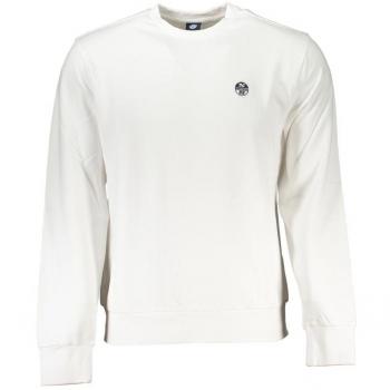 North Sails Classic Crew Sweatshirt White Cotton Logo Size L