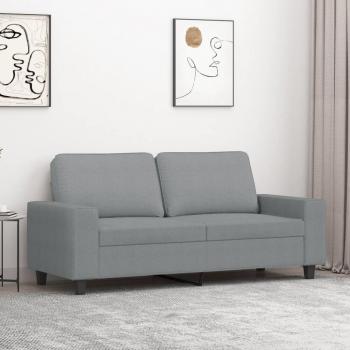 Sofá 2 plazas tela gris claro 140 cm