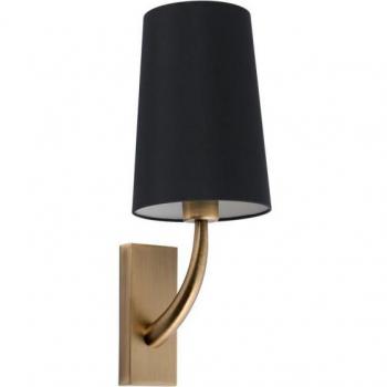 Lámpara de pared Rem con pantalla oro viejo mate/negra E27