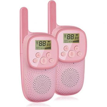 DAM Walkie Talkies Infantiles D21, Alcance de 1-3 km, Pantalla LCD de 1.5, 99 Códigos de Grupo Encriptados, Luz LED, Incluye 2 Unidades, B