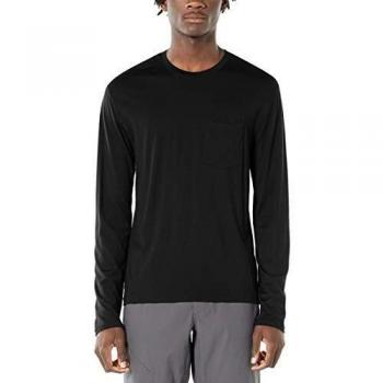 Icebreaker Ravyn Pocket - Camiseta de manga larga para hombre, color negro, tamaño large