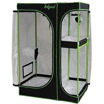 Carpa de Cultivo Interior 120 x 90 x 145 cm Negra/Verde - Zelsius