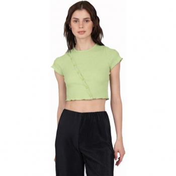 Camiseta de Manga Corta Mujer 24COLOURS Casual Verde