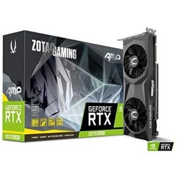 VGA ZOTAC RTX 2070 Super AMP,NV,RTX2070,GDDR6,8GB,256BIT,HDMI+3DP,2 Ventiladores -ICESTORM 2.0 Cooling-