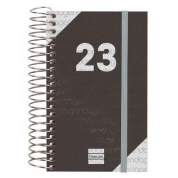 Agenda Finocam Espiral Year E3 Día Página 2023 Negro 7,9 x 12,7 cm