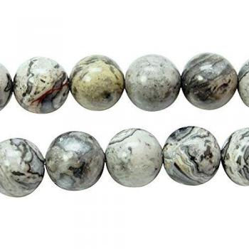 Cadena de Abalorios de la Piedra Preciosa Natural, Paisaje Jasper, 8mm, Agujero: 1 mm; sobre 46pcs / Strand, 15.5