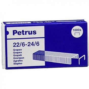 Petrus Grapas- Caja de 1000 grapas de 22/6 - 1 caja, 55723